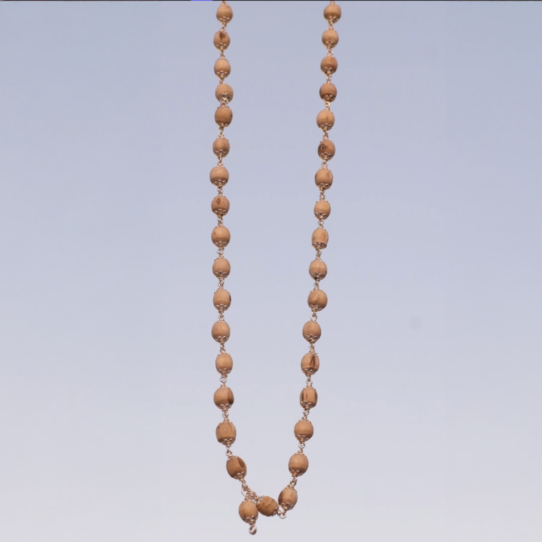 Natural Tulsi Mala In Pure Silver