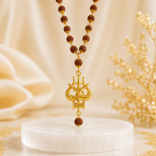 Mahakal Locket with Rudraksha Mala - Free Rudraksha Bracelet