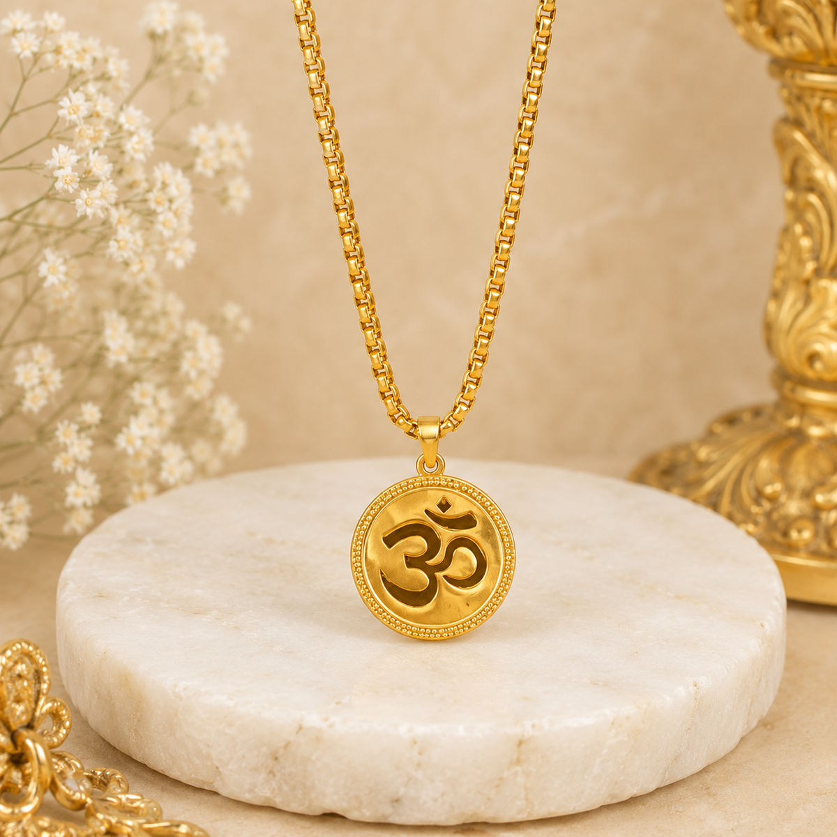 The Resilience Locket With Chain - Om