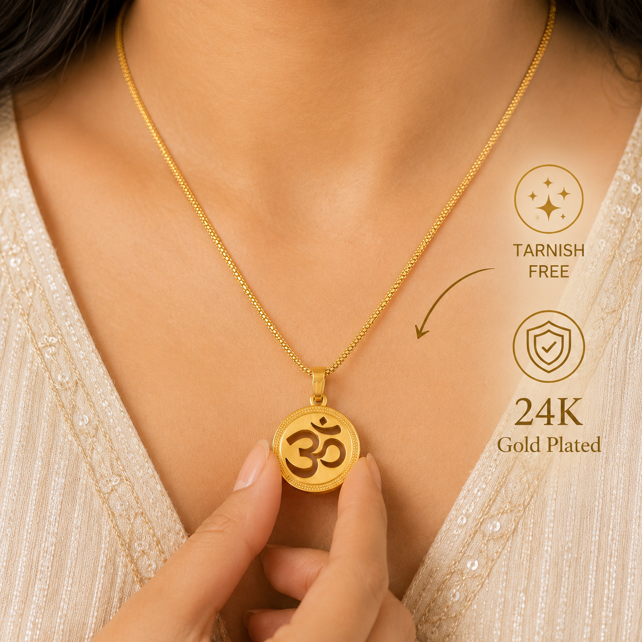 The Resilience Locket With Chain - Om
