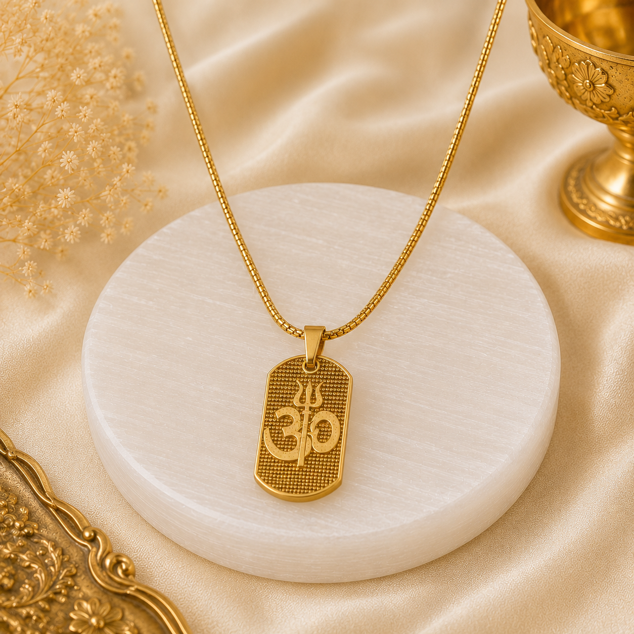 The Resilience Locket With Chain - Om Trishul
