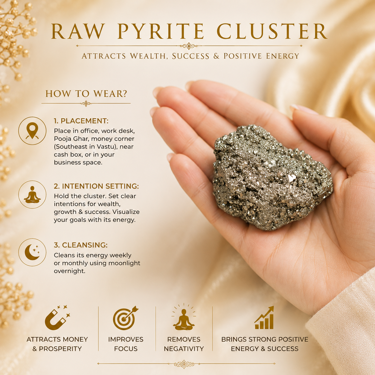 Raw Pyrite Anklet & Raw Pyrite Stone Combo