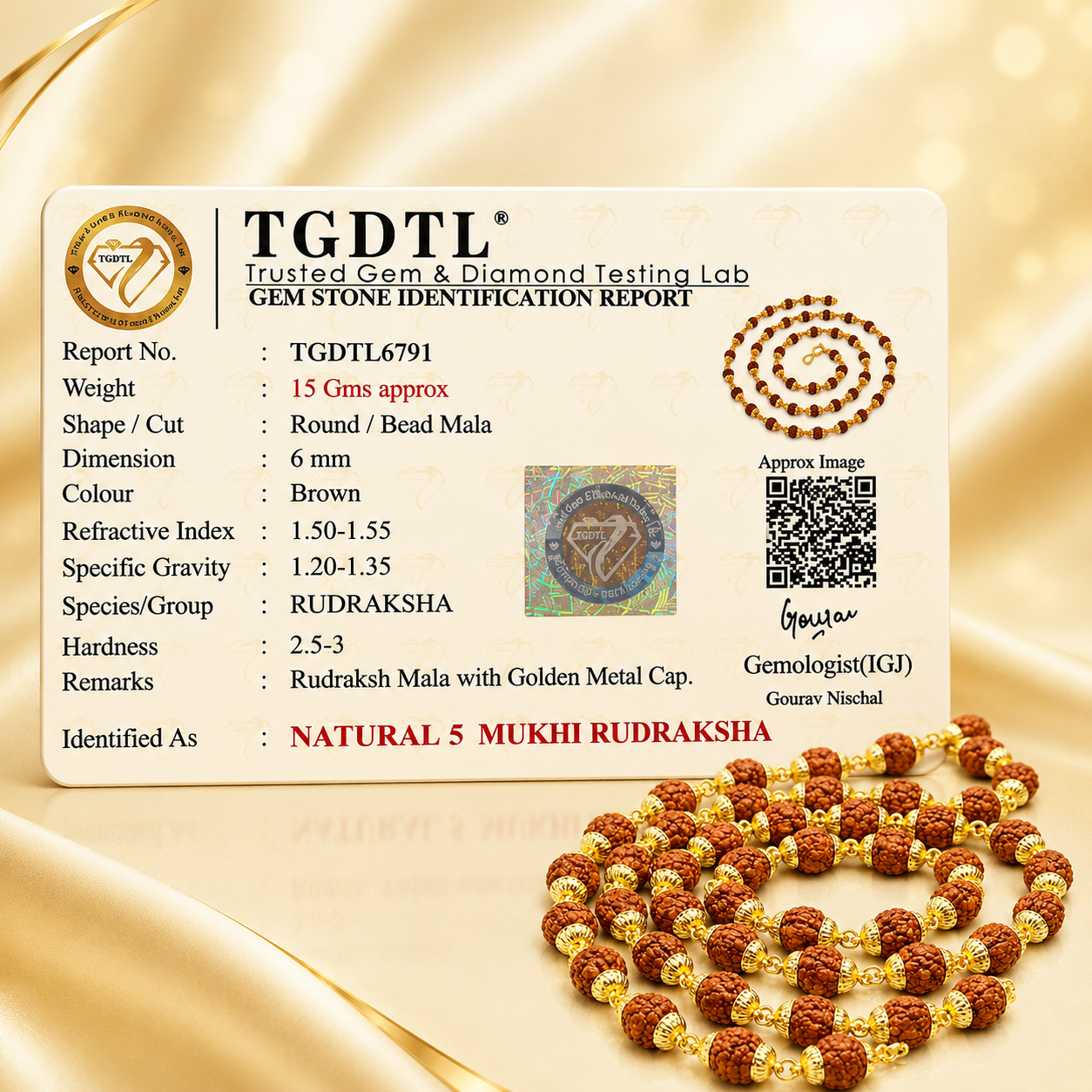 Mahakal Locket with Rudraksha Mala - Free Rudraksha Bracelet