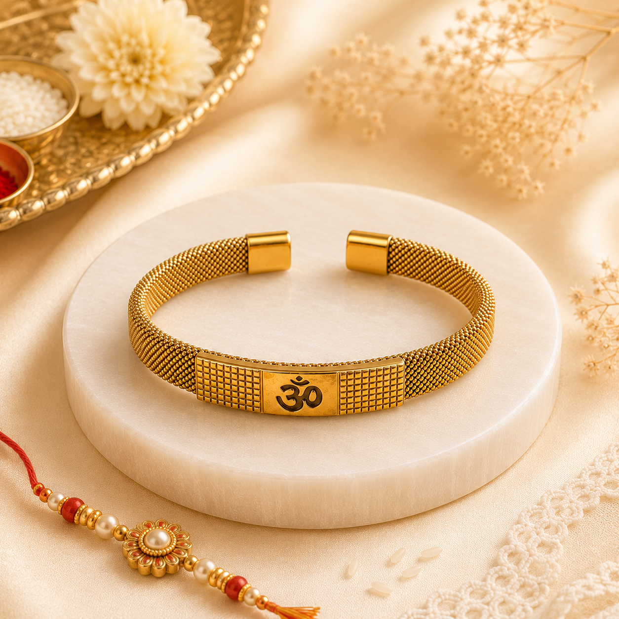 The Resilience Cuff 22k Gold Plated - Om 3