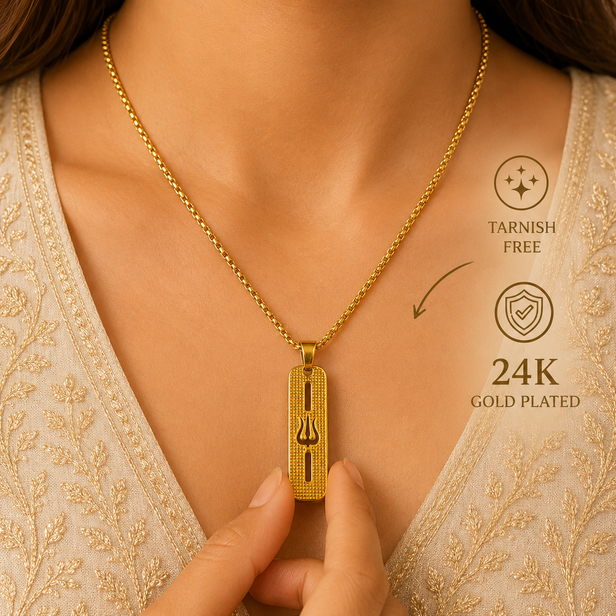 The Resilience Locket With Chain - Trishul