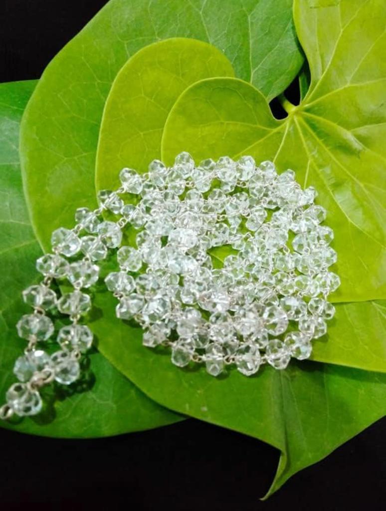 Himalayan Diamond Cut Sphatik Crystal Mala 9 mm