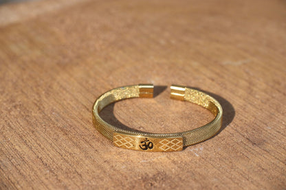 The Resilience Cuff 22k Gold Plated - Om 1