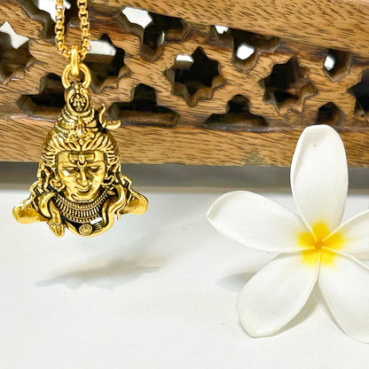 AdiYogi Locket with Chain (24K Gold Plated) - Free Rudraksha Bracelet