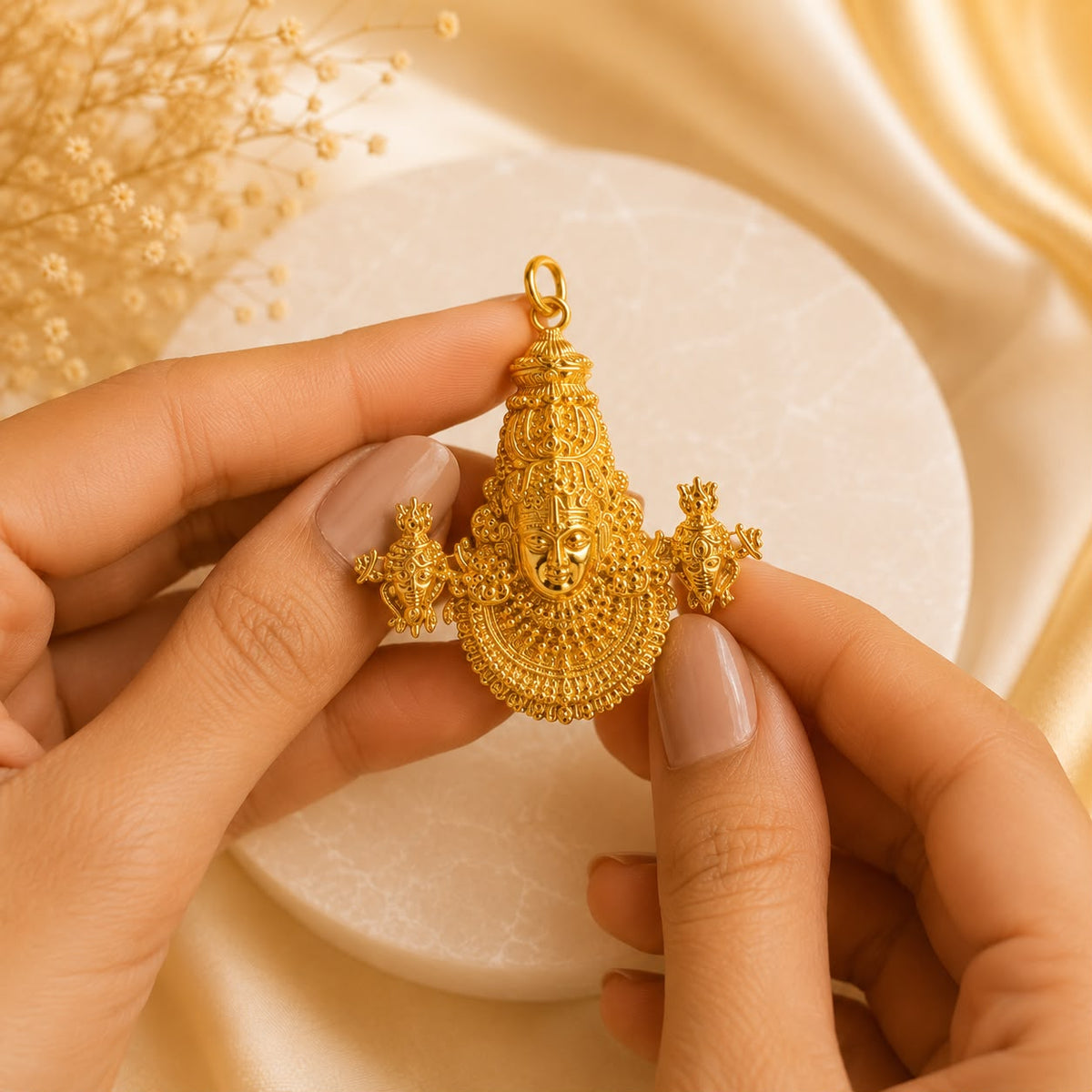 Tirupati Balaji Locket with Chain (Gold Plated)