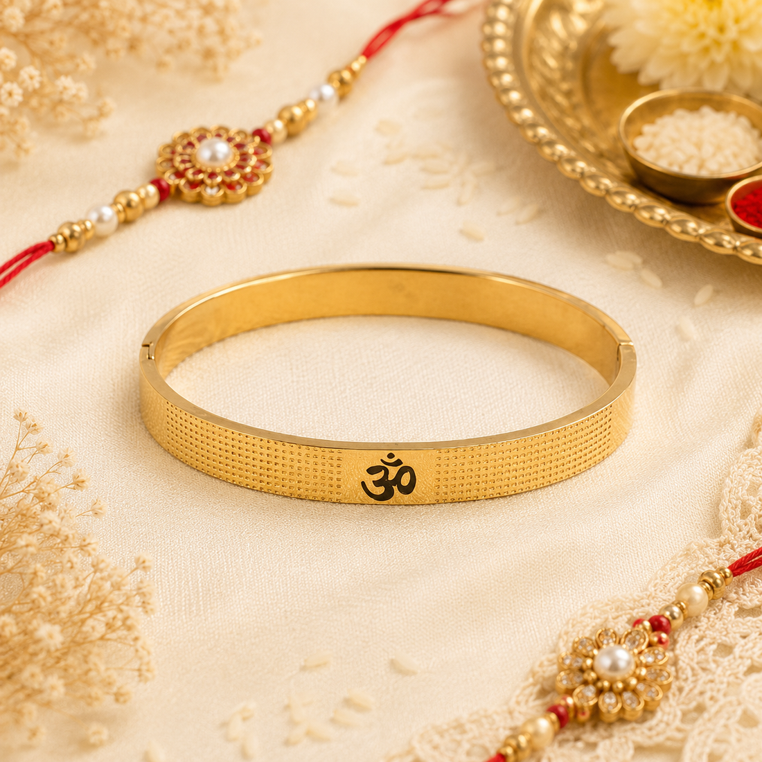 The Resilience Kada ( 18 K Gold Plated ) - Om3