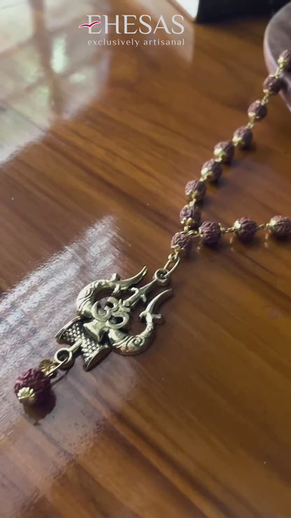 Mahakal Locket with Rudraksha Mala - Free Rudraksha Bracelet