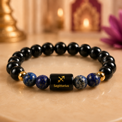 Sagittarius Zodiac Bracelet with Selenite Plate