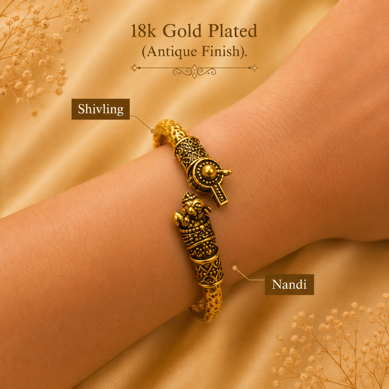 Shiv Nandi Kada (Remove all Obstacles) - Gold Plated