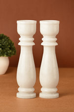Set of 2 Long Marble Candle Stand