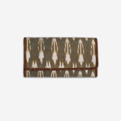 Green Ikat Print Cork Wallet