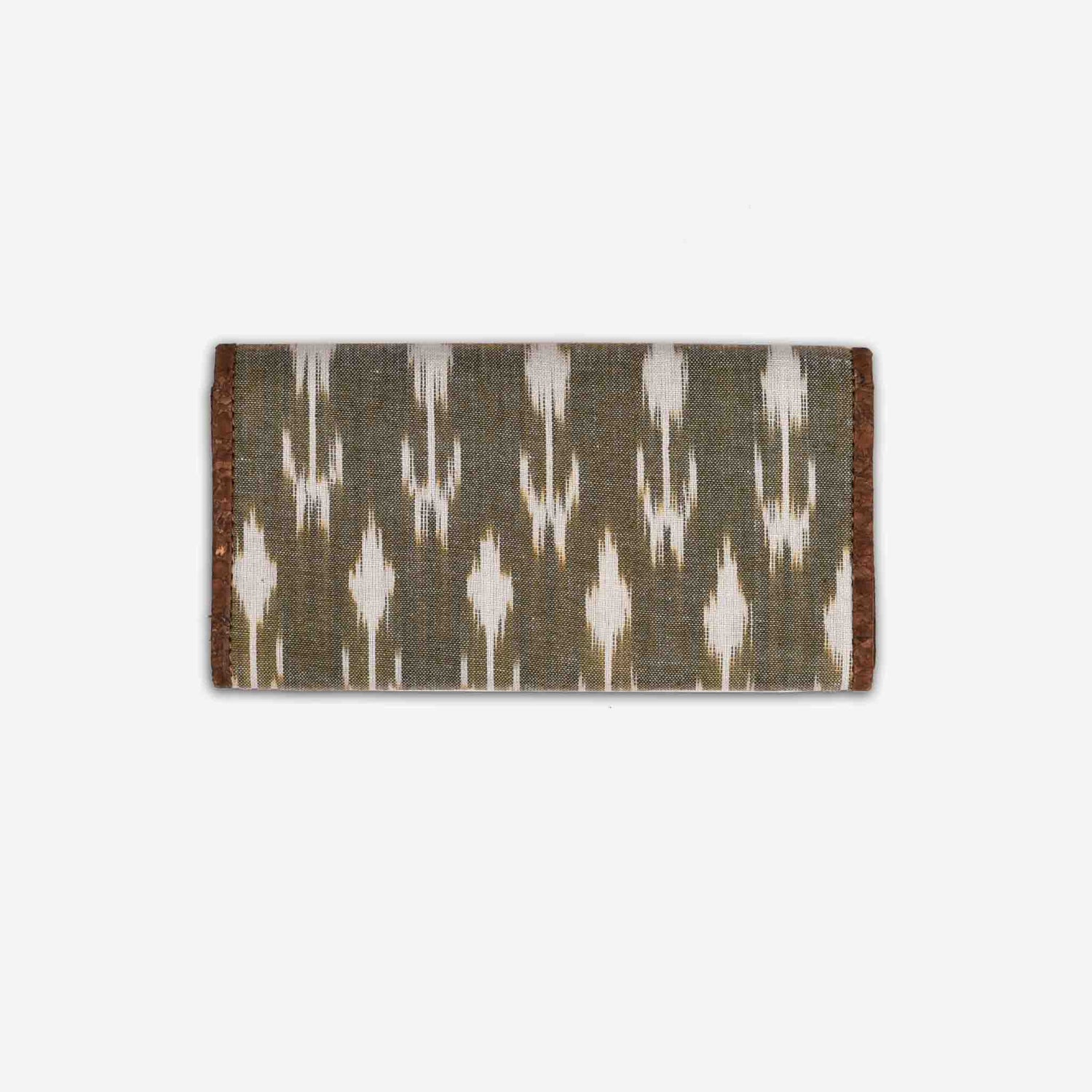 Green Ikat Print Cork Wallet