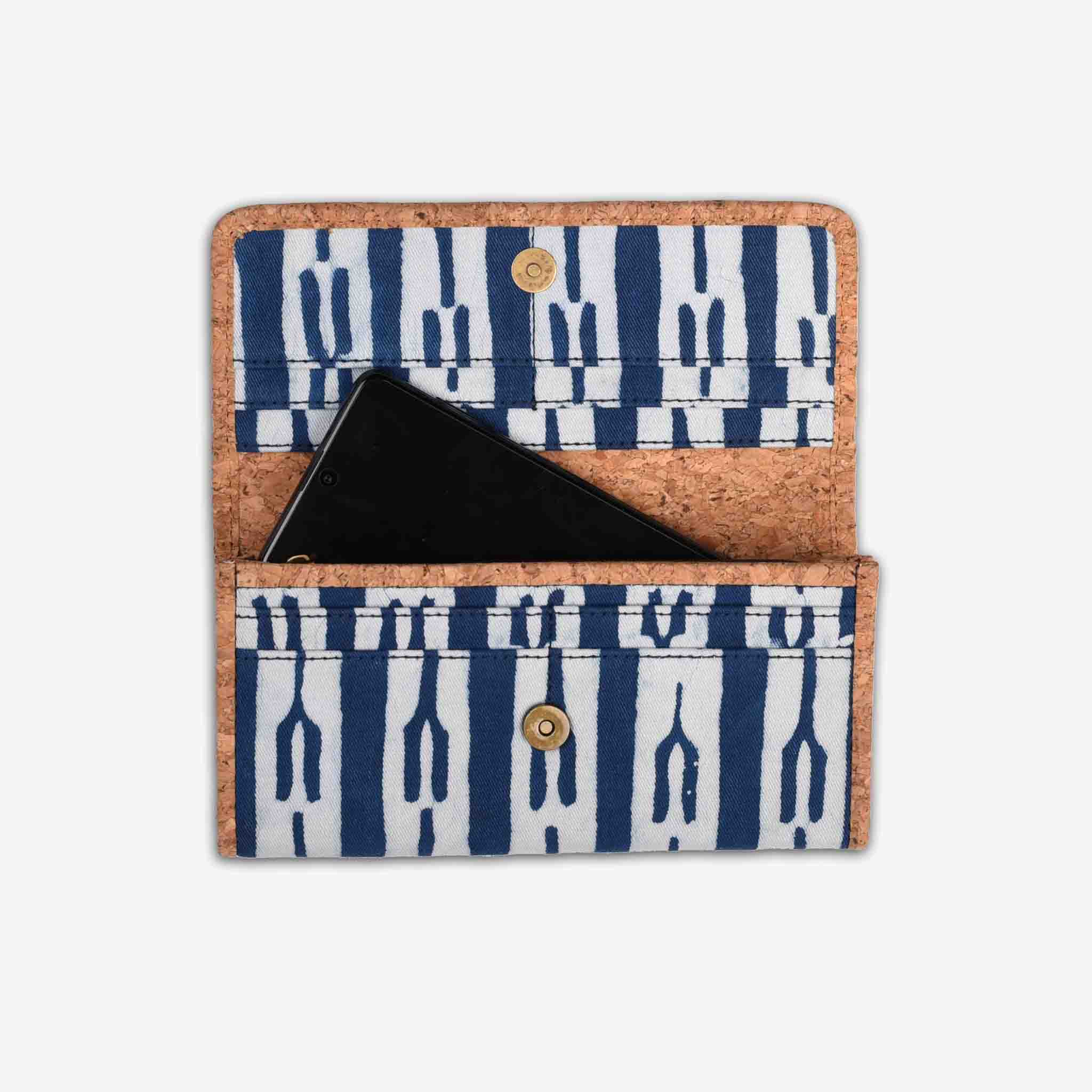 Indigo Fork Print Vegan Women’s Wallet