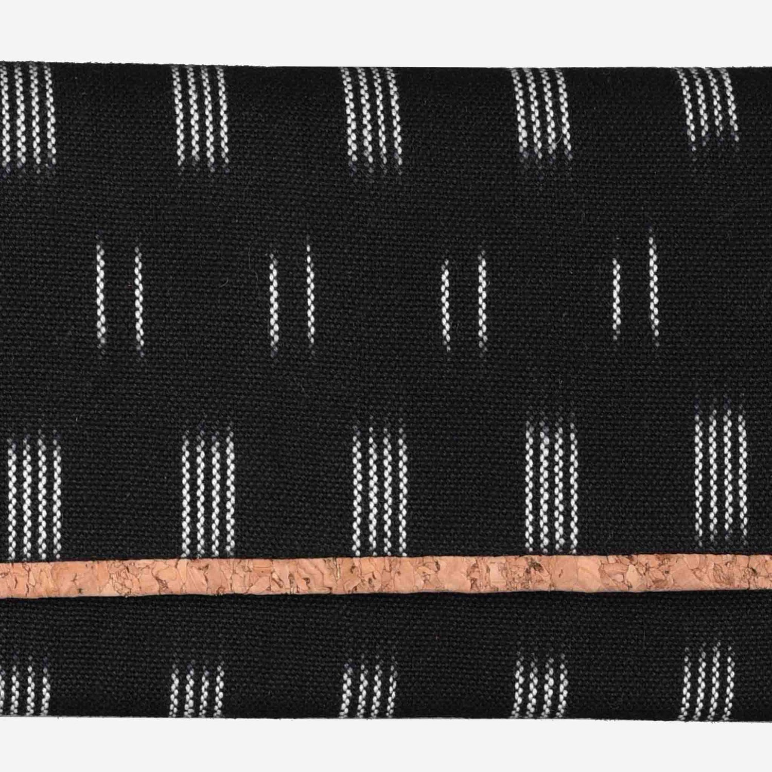 Black Dabu Print Womens Cork Wallet