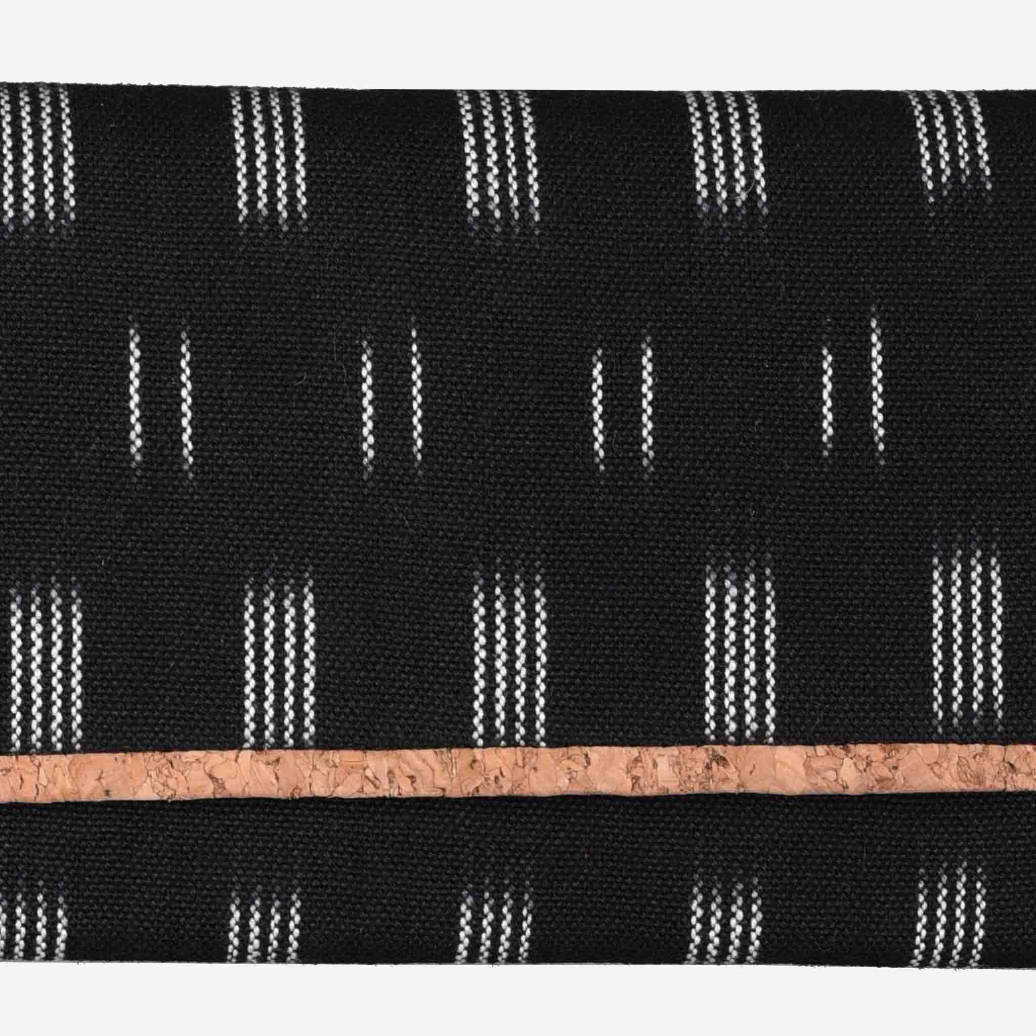 Black Dabu Print Womens Cork Wallet