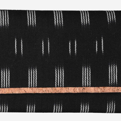 Black Dabu Print Womens Cork Wallet