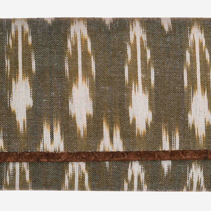 Green Ikat Print Cork Wallet