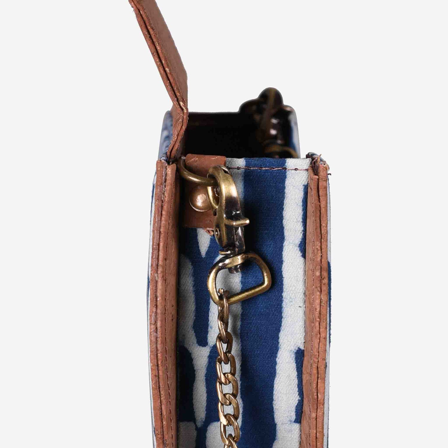 Indigo Fork Dabu Printed and Vegan Leather Moon Sling