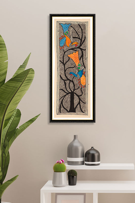 Tree of life and blue Peacock