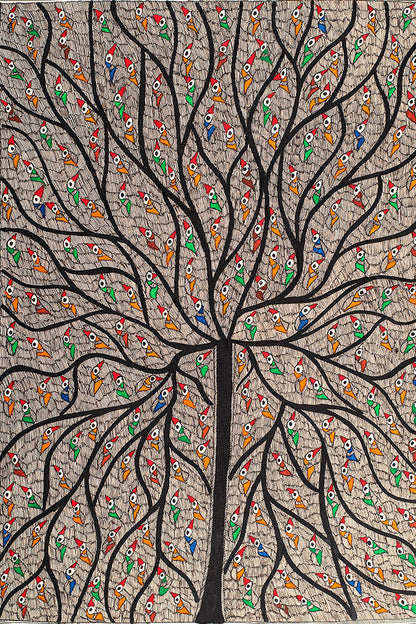 Tree of life - parrot - symbol of longitivity of life and happiness